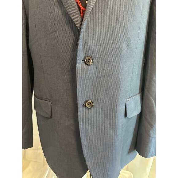 Saks 5th Ave Red  Blazer Mens 44R Navy Ermenegildo Zegna Wool - Picture 3 of 11
